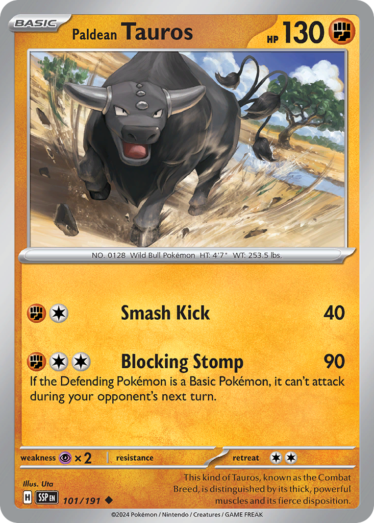 Paldean Tauros Surging Sparks 101