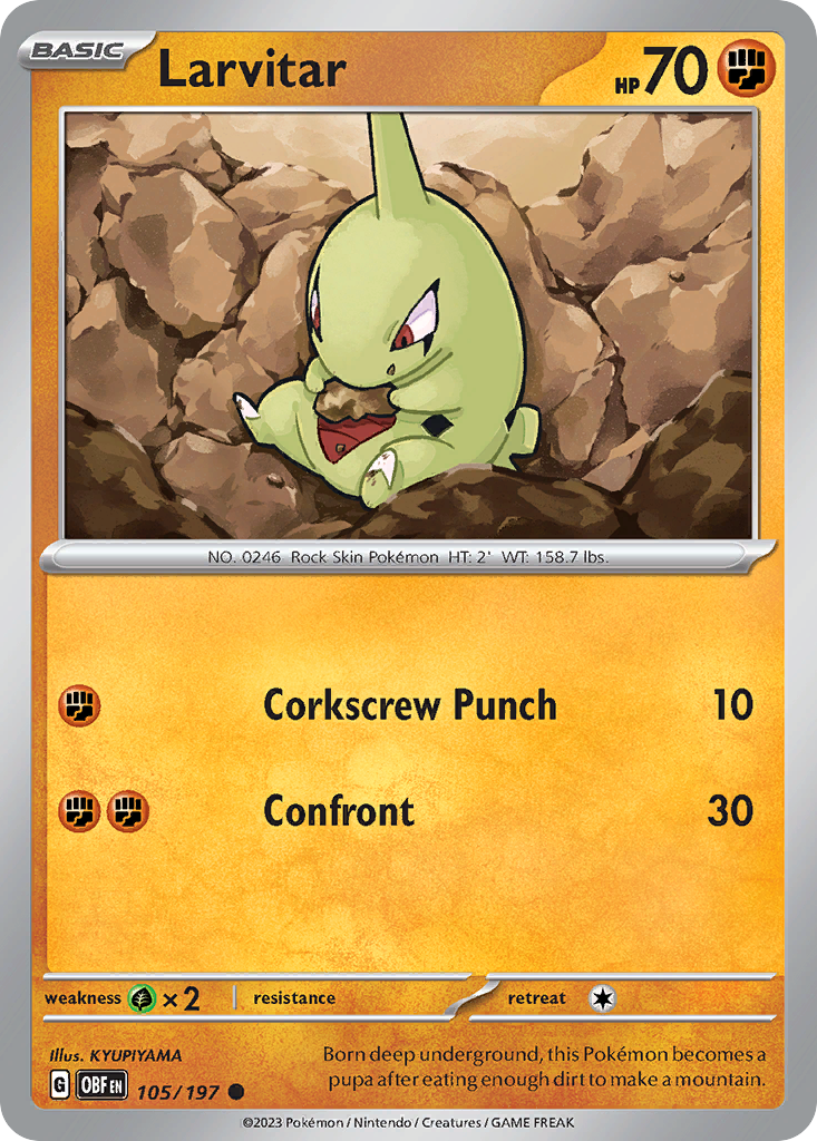Larvitar Obsidian Flames 105