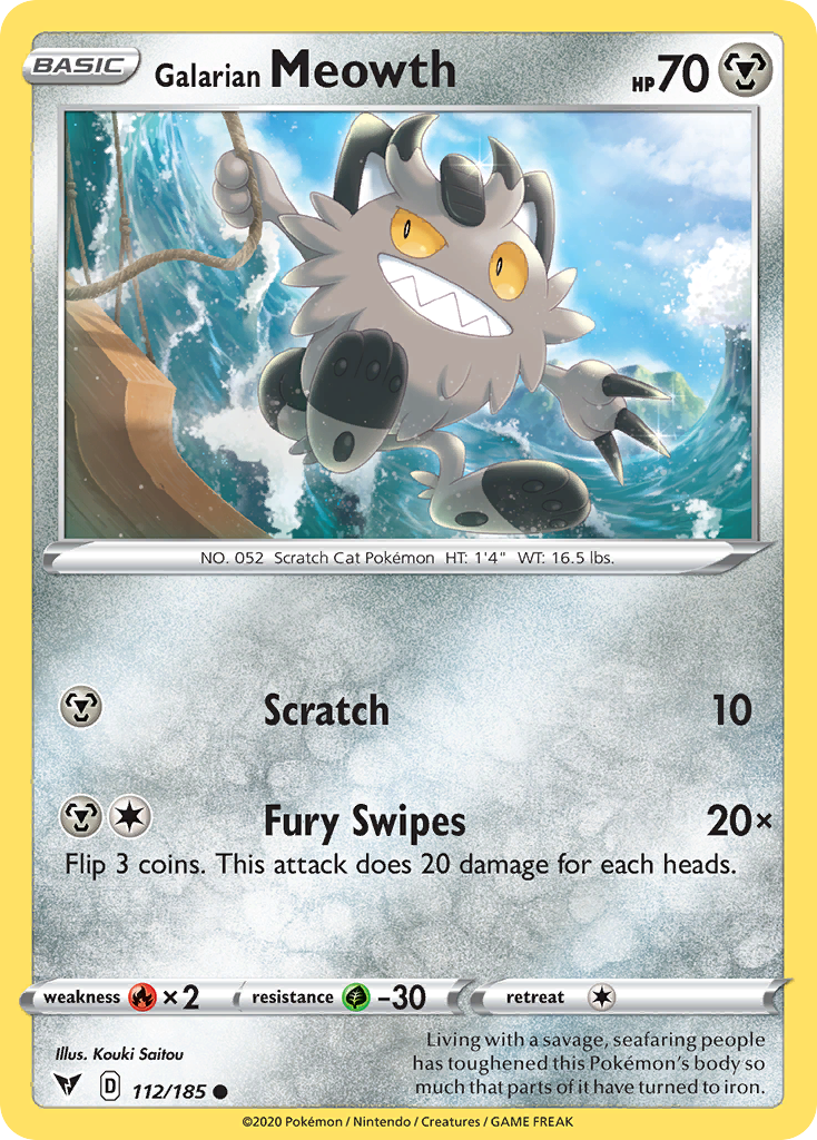 Galarian Meowth Vivid Voltage 112