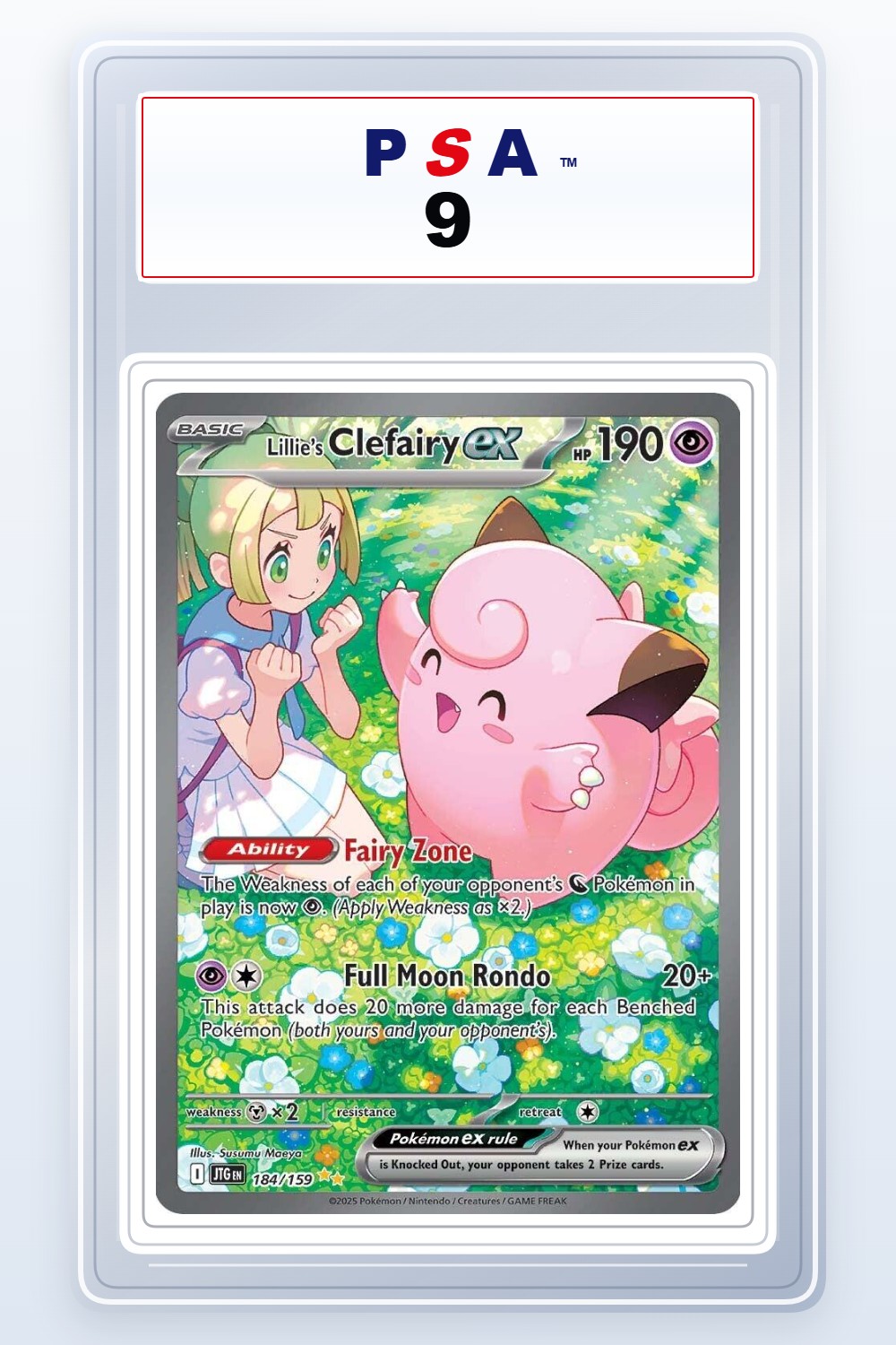 Lillie's Clefairy Ex #184 PSA 9