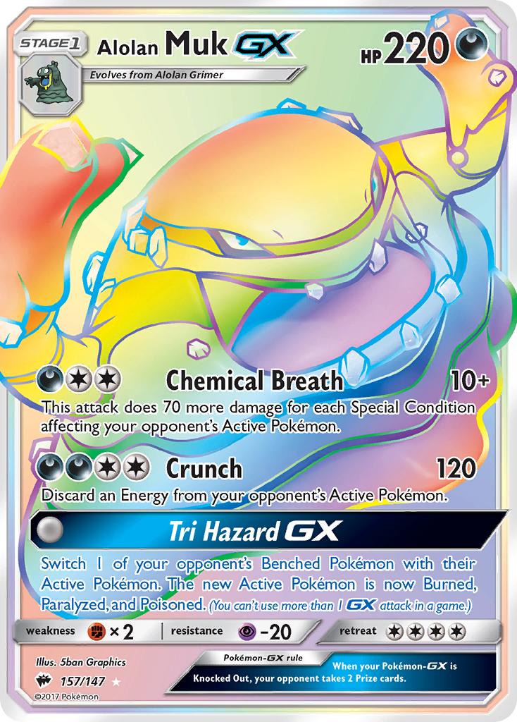 Alolan Muk-GX Burning Shadows 157