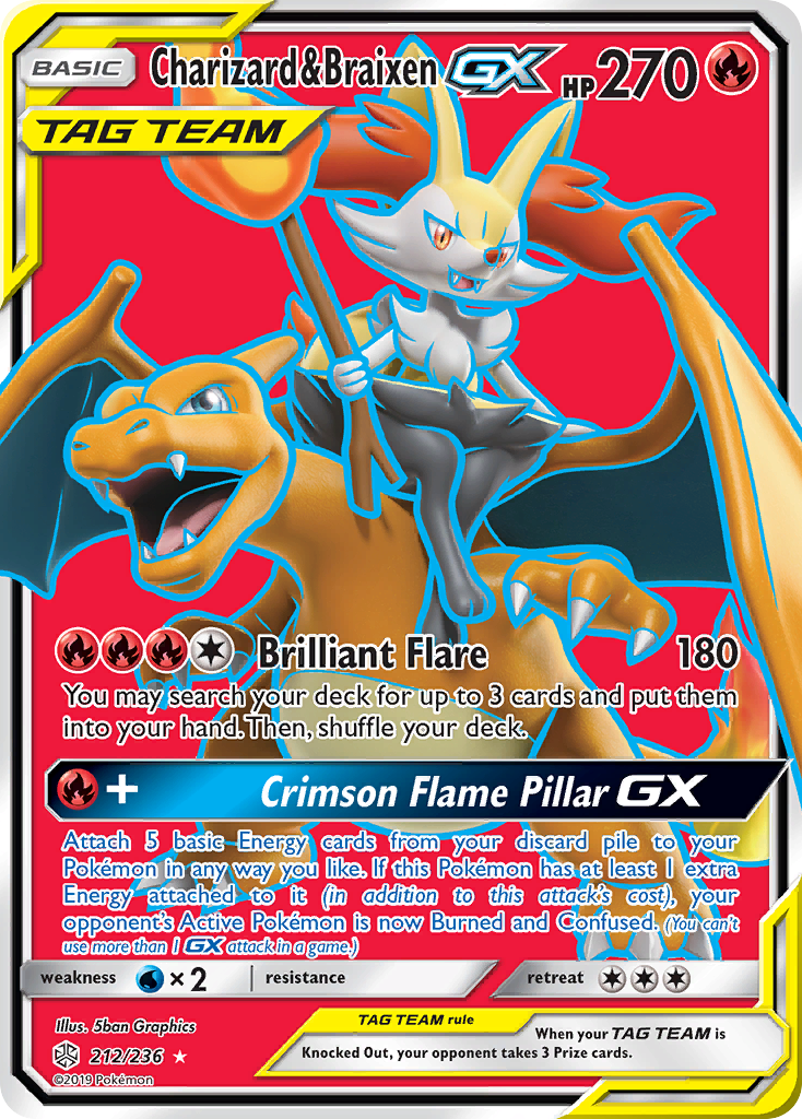 Charizard & Braixen-GX Cosmic Eclipse 212