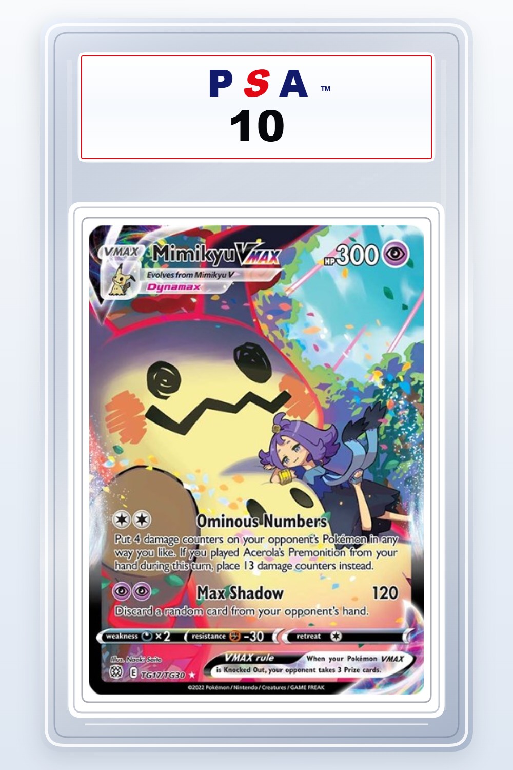 Mimikyu VMAX #TG17 PSA 10