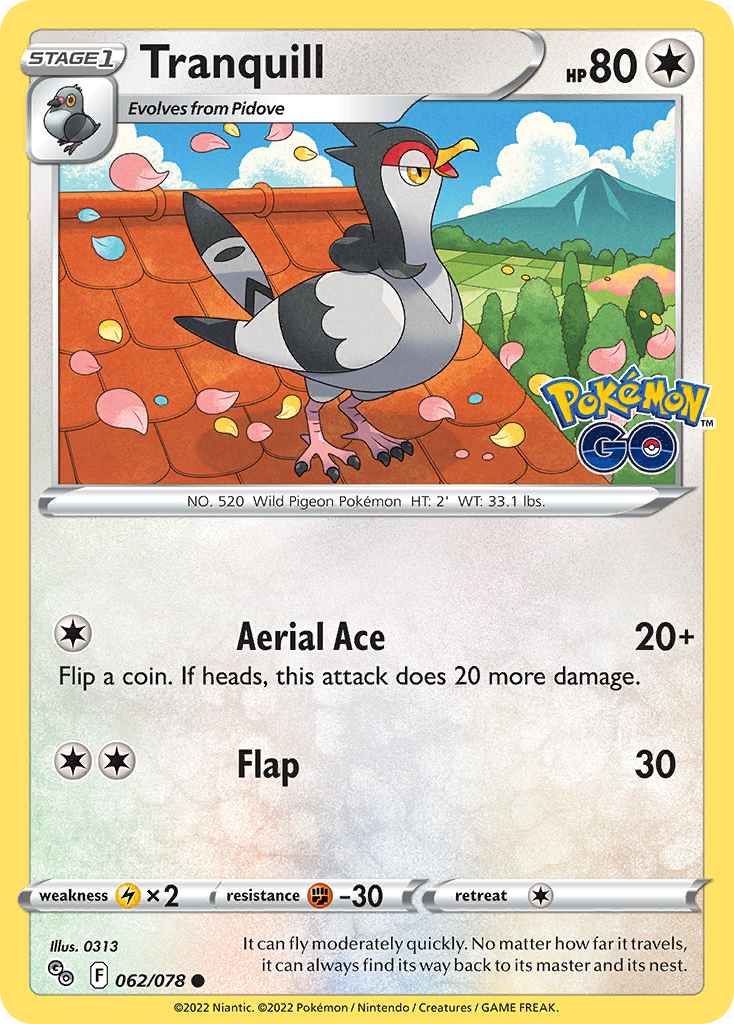 Tranquill Pokémon GO 62