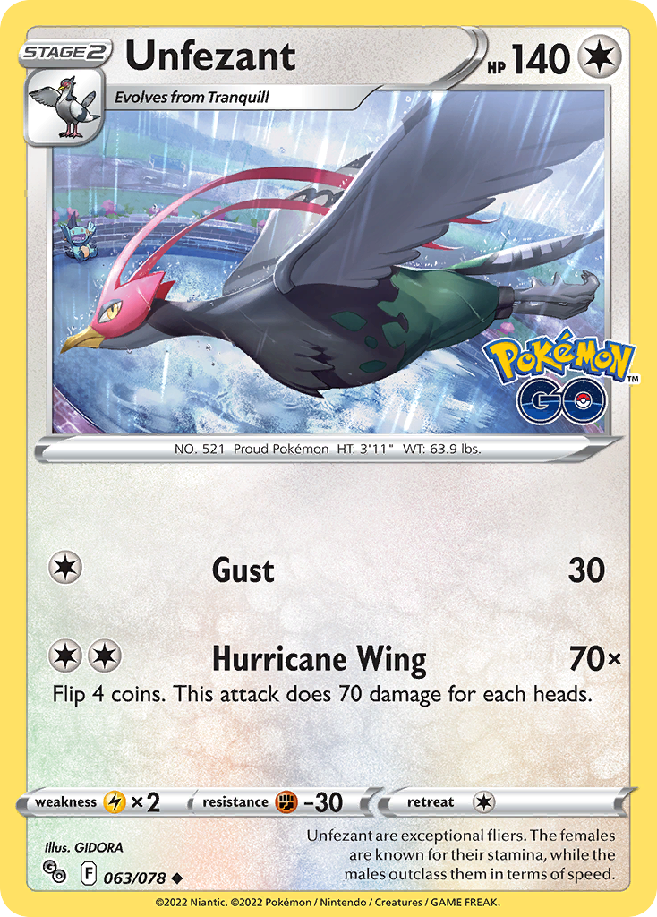 Unfezant Pokémon GO 63