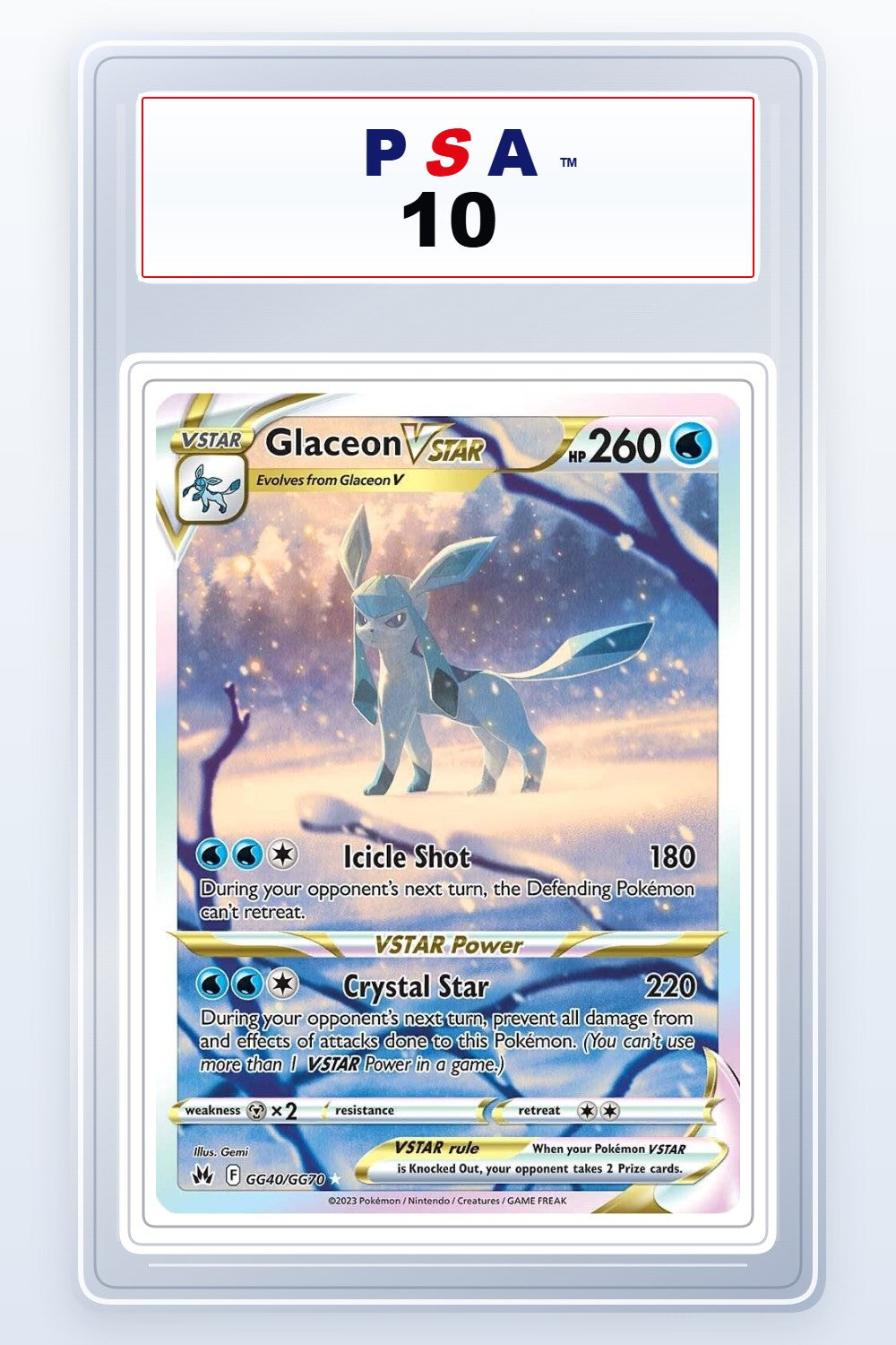 Glaceon VSTAR #GG40 PSA 10