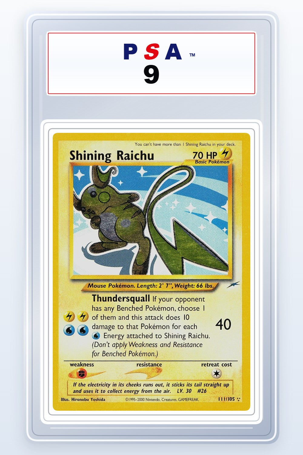 Shining Raichu #111 PSA 9