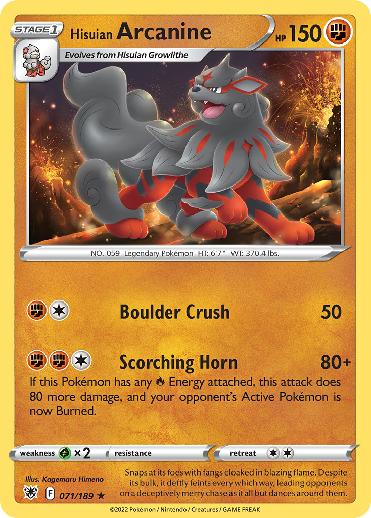 Hisuian Arcanine Astral Radiance 71