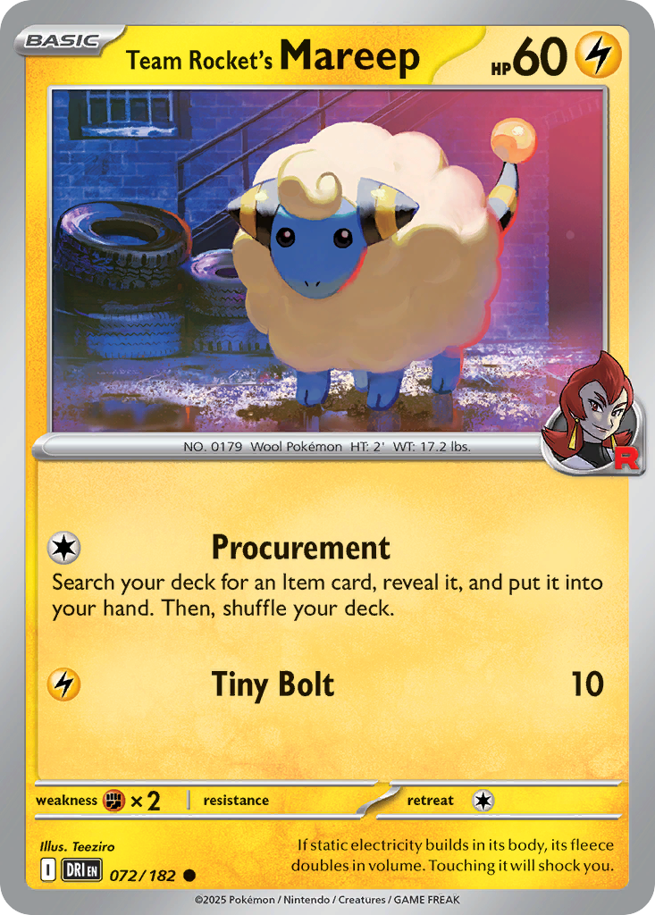 Team Rocket's Mareep Destined Rivals 72