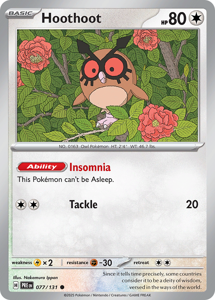 Hoothoot Prismatic Evolutions 77
