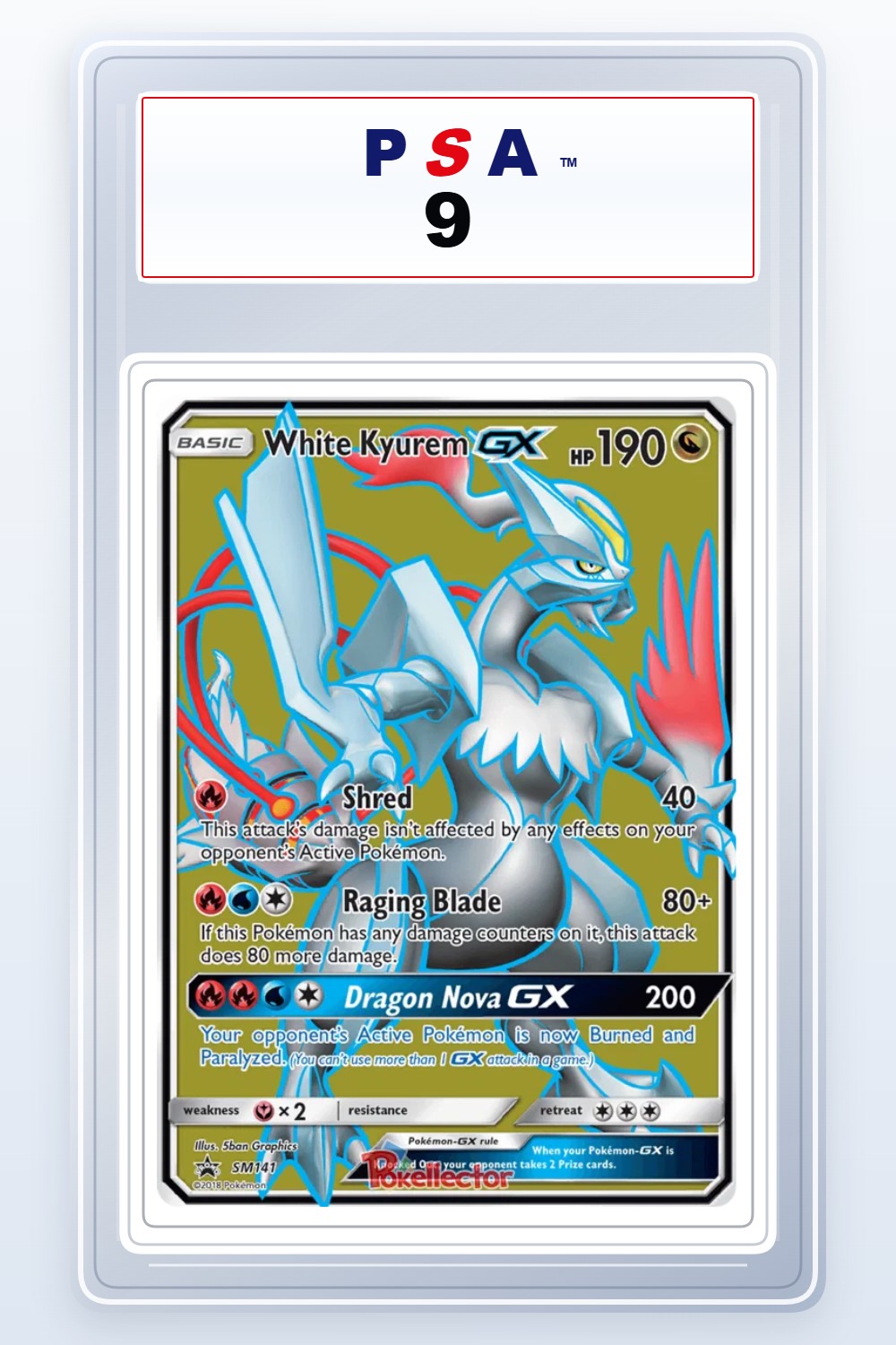 White Kyurem GX #SM141 PSA 9