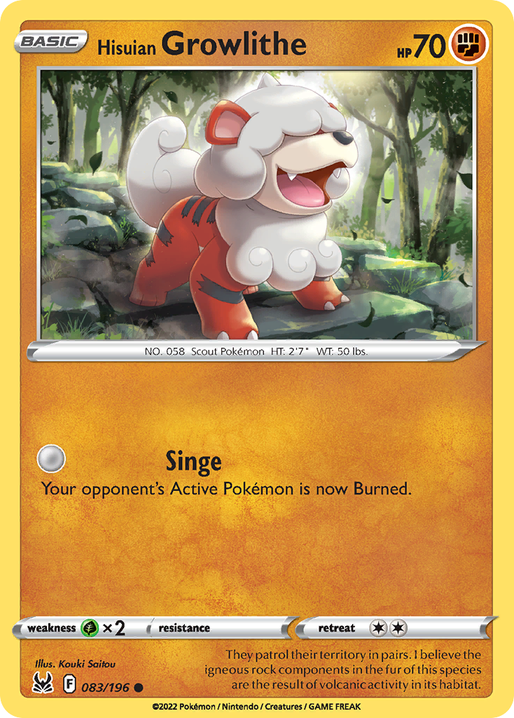 Hisuian Growlithe Lost Origin 83