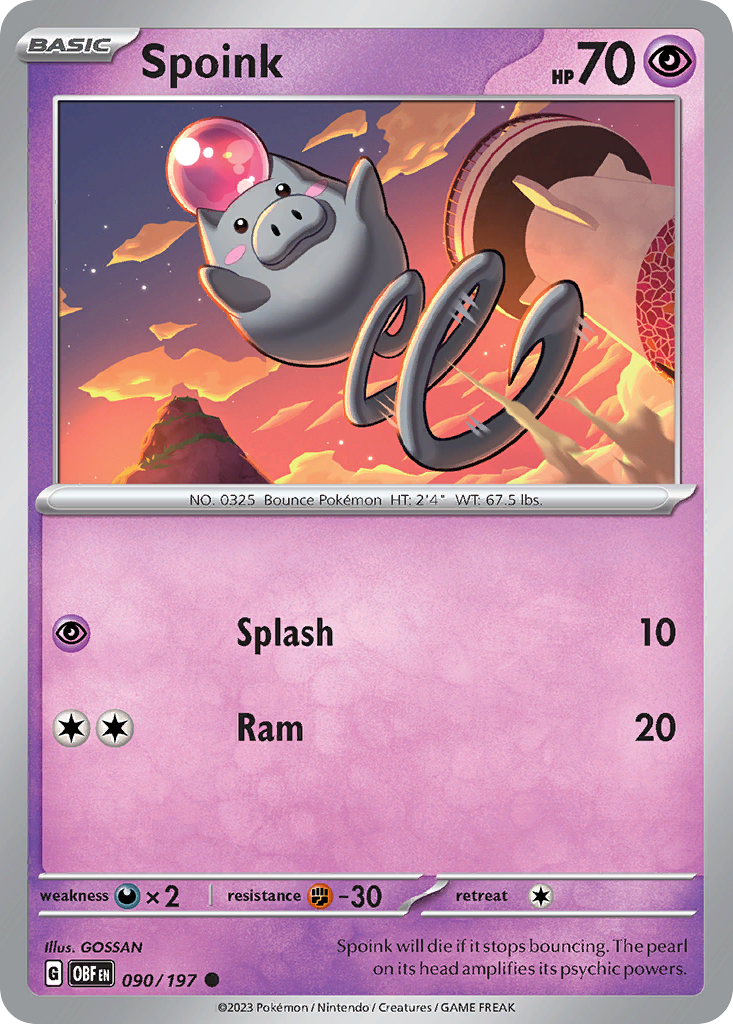 Spoink Obsidian Flames 90