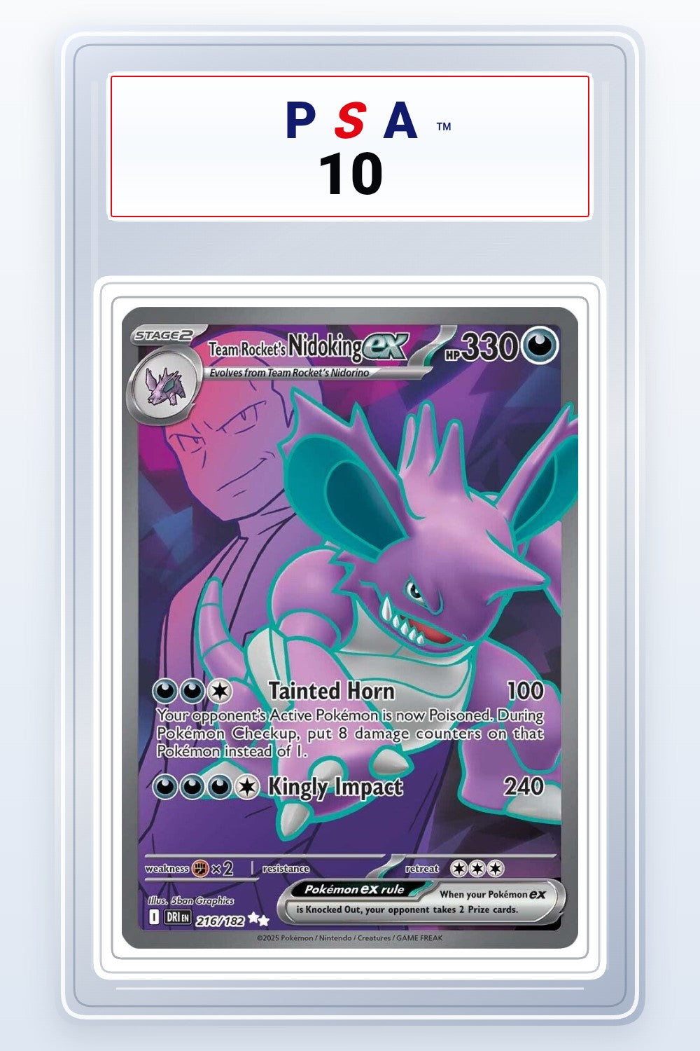 Team Rocket's Nidoking ex #216 PSA 10