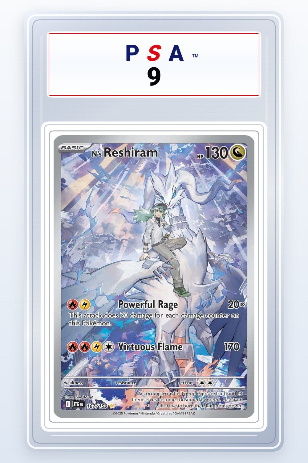 N's Reshiram #167 PSA 9