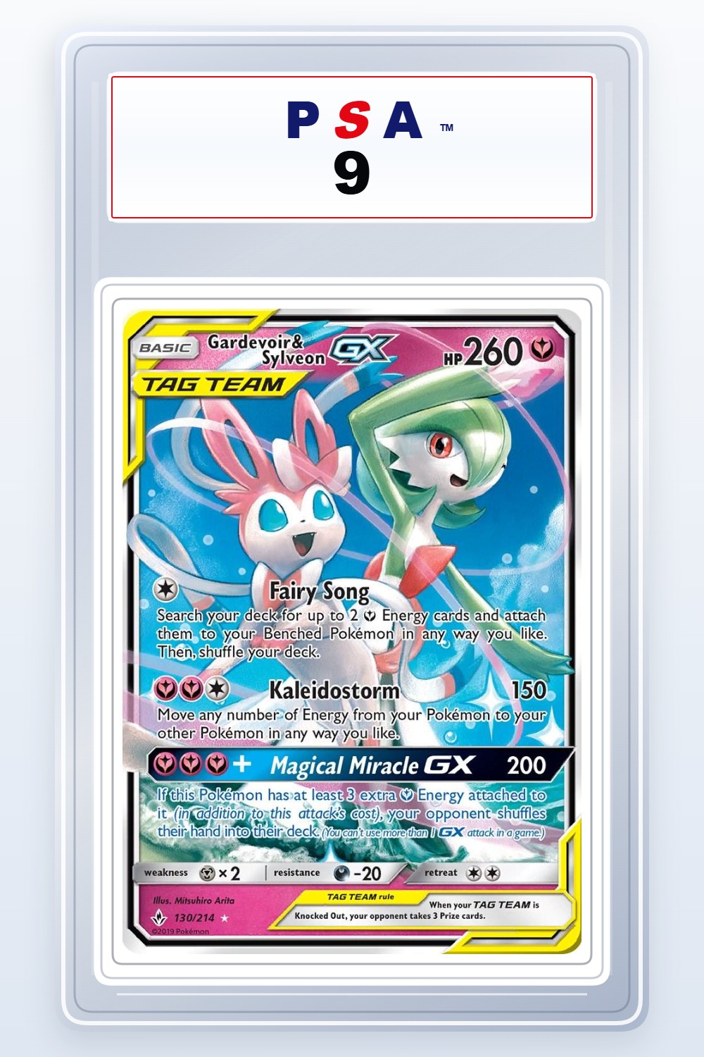 Gardevoir & Sylveon GX #130 PSA 9