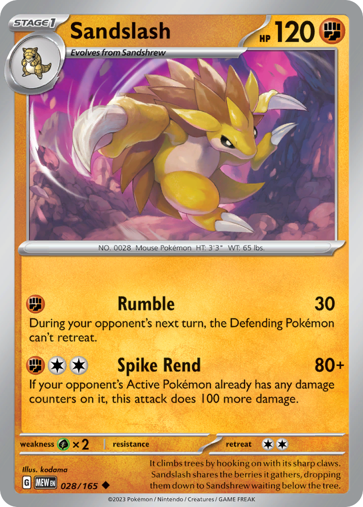 Sandslash Scarlet & Violet 151 28