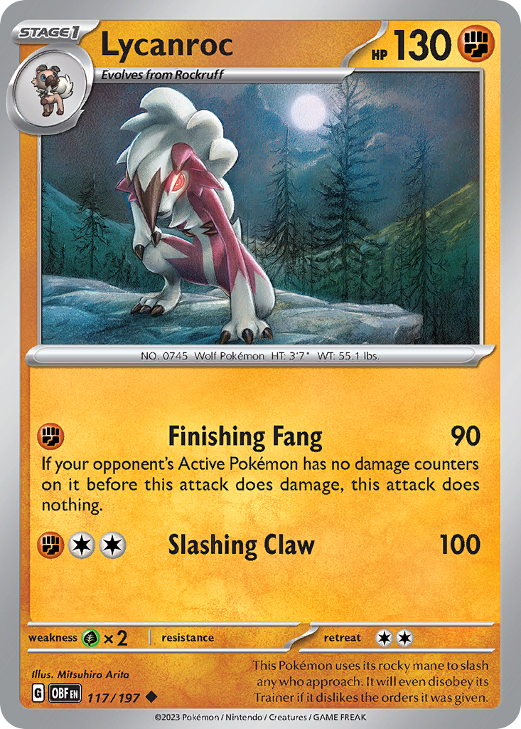 Lycanroc Obsidian Flames 117