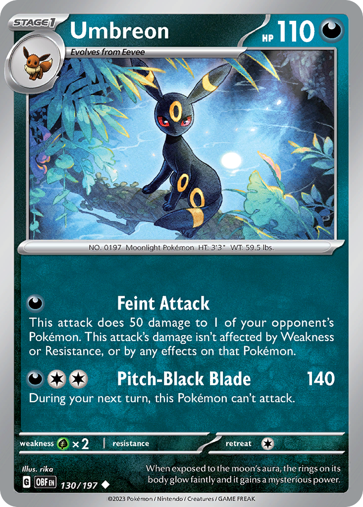 Umbreon Obsidian Flames 130