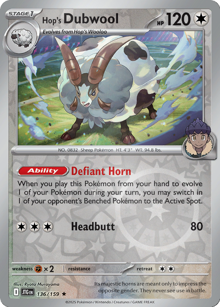 Hop's Dubwool [Reverse Holo] #136