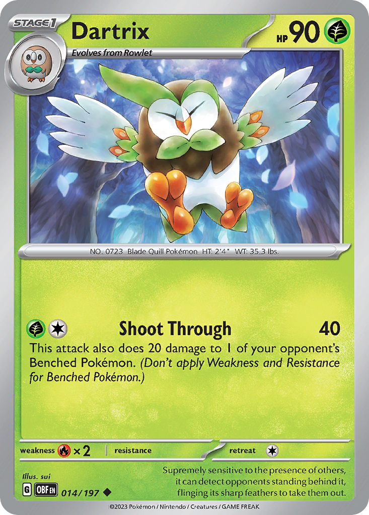 Dartrix Obsidian Flames 14