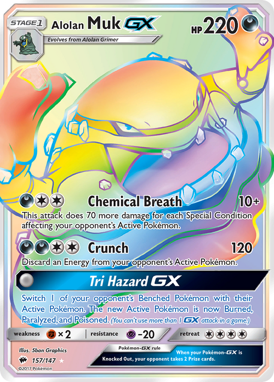 Alolan Muk-GX Burning Shadows 157