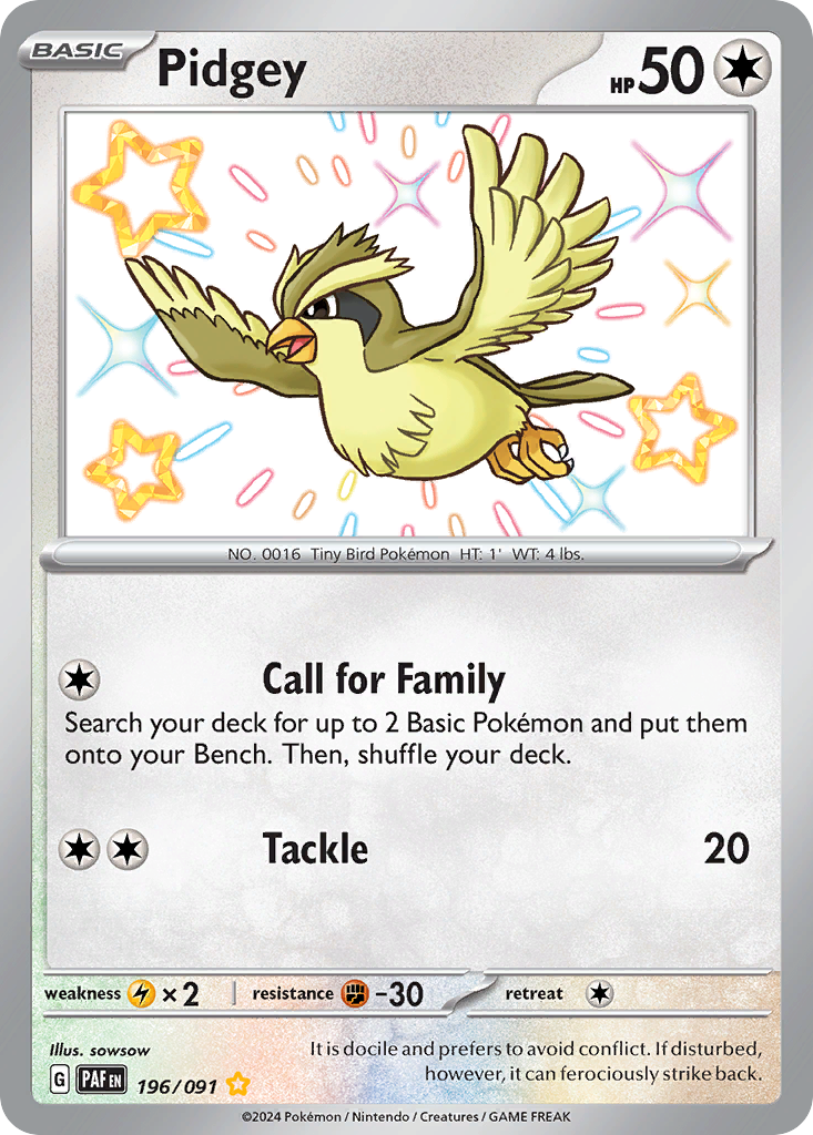 Pidgey Paldean Fates 196