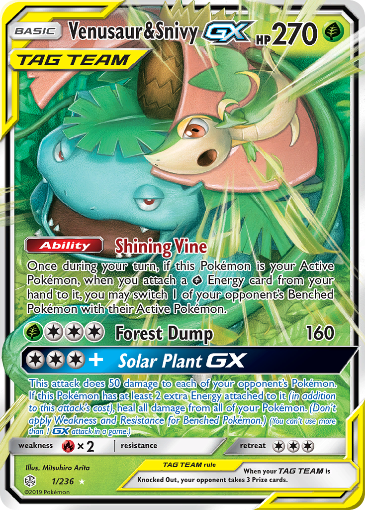 Venusaur & Snivy-GX Cosmic Eclipse 1