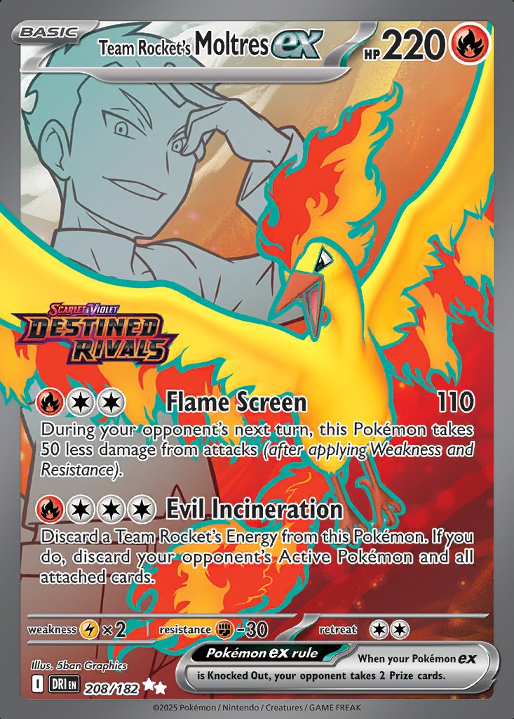 Team Rocket's Moltres ex [Stamped] #208