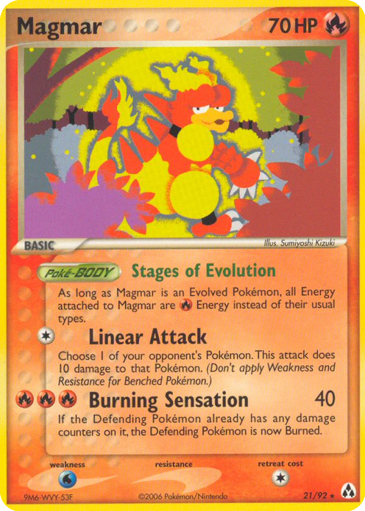 Magmar [Reverse Holo] #21 PSA 9
