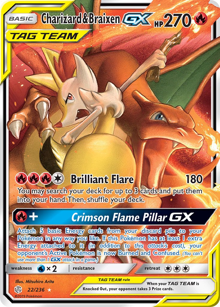 Charizard & Braixen-GX Cosmic Eclipse 22