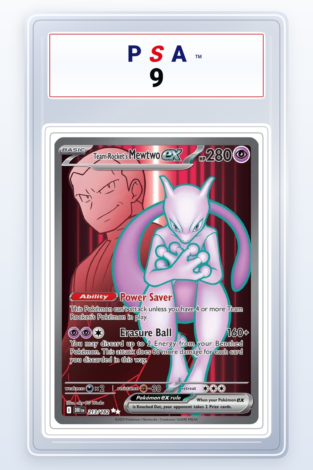 Team Rocket's Mewtwo ex #213 PSA 9