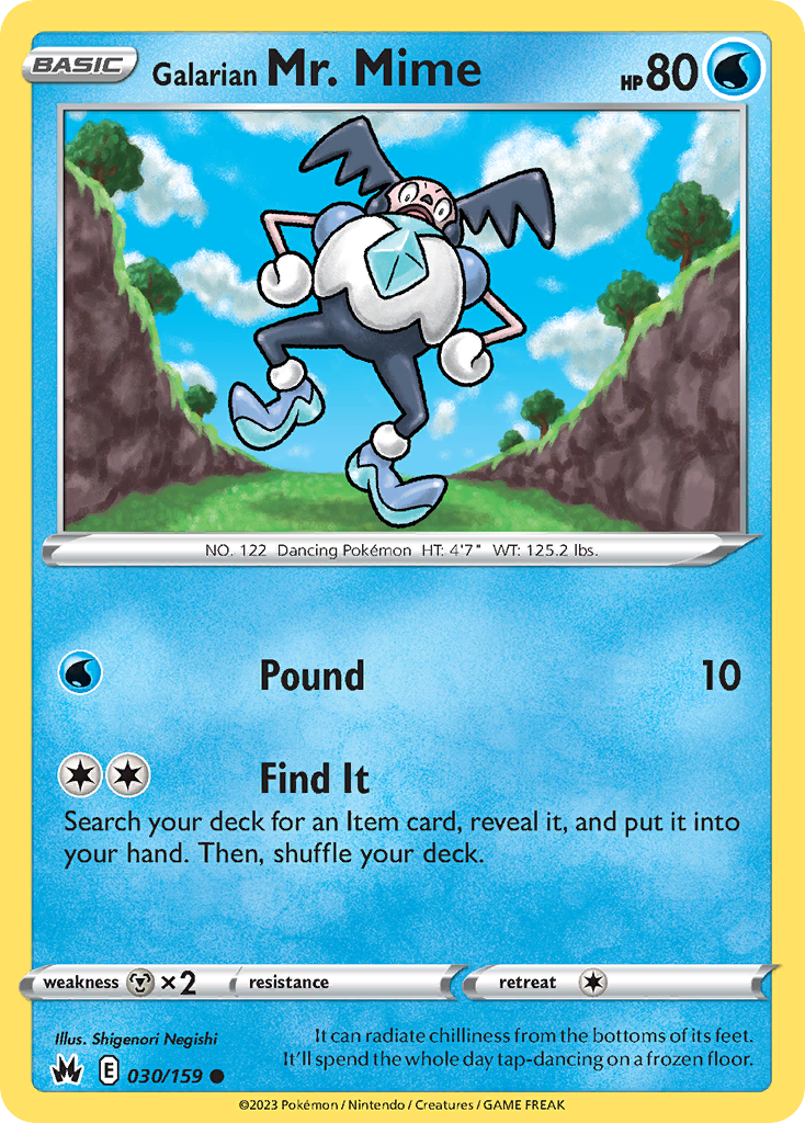 Galarian Mr. Mime Crown Zenith 30