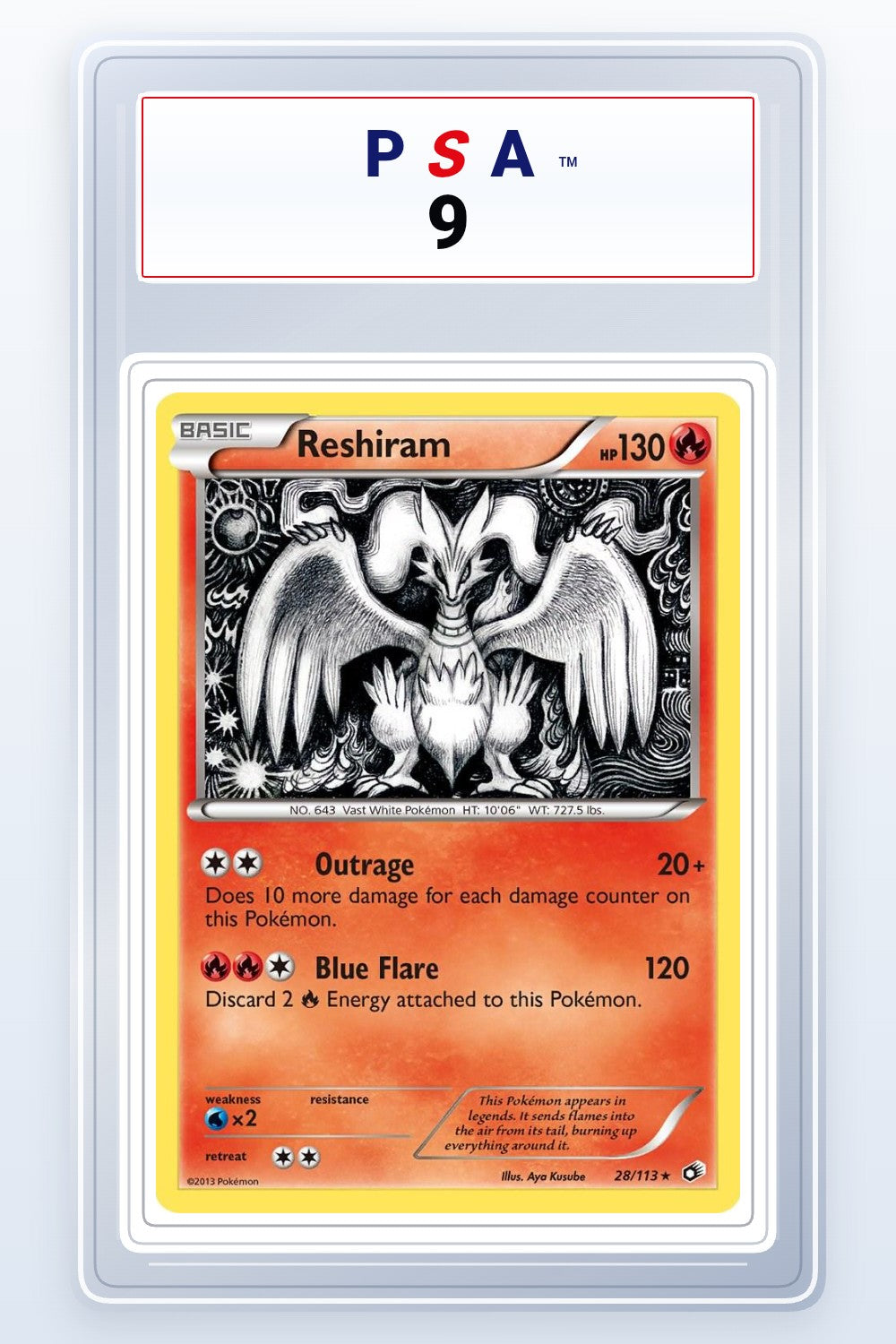 Reshiram #28 PSA 9
