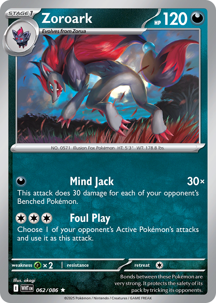 Zoroark White Flare 62
