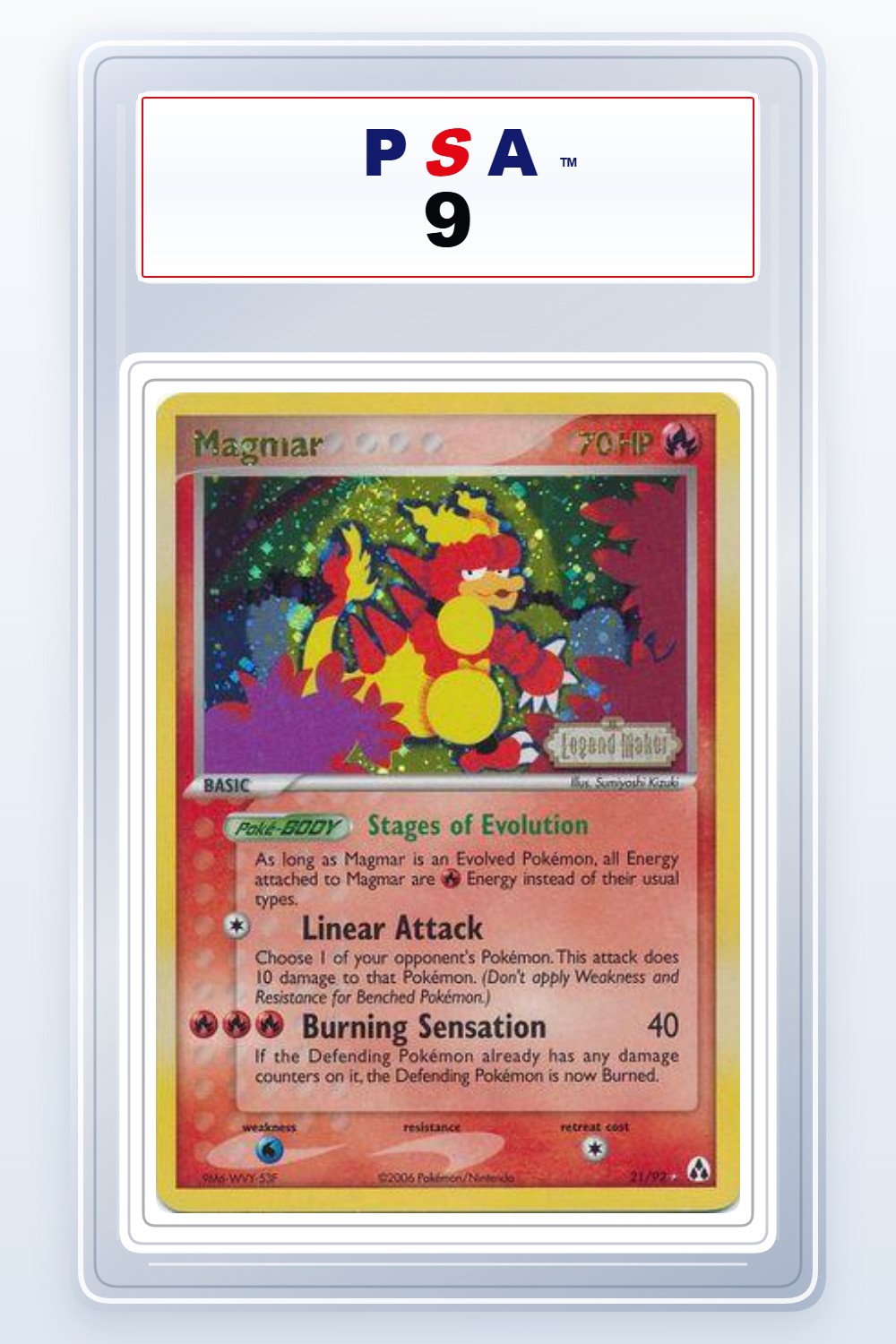 Magmar [Reverse Holo] #21 PSA 9