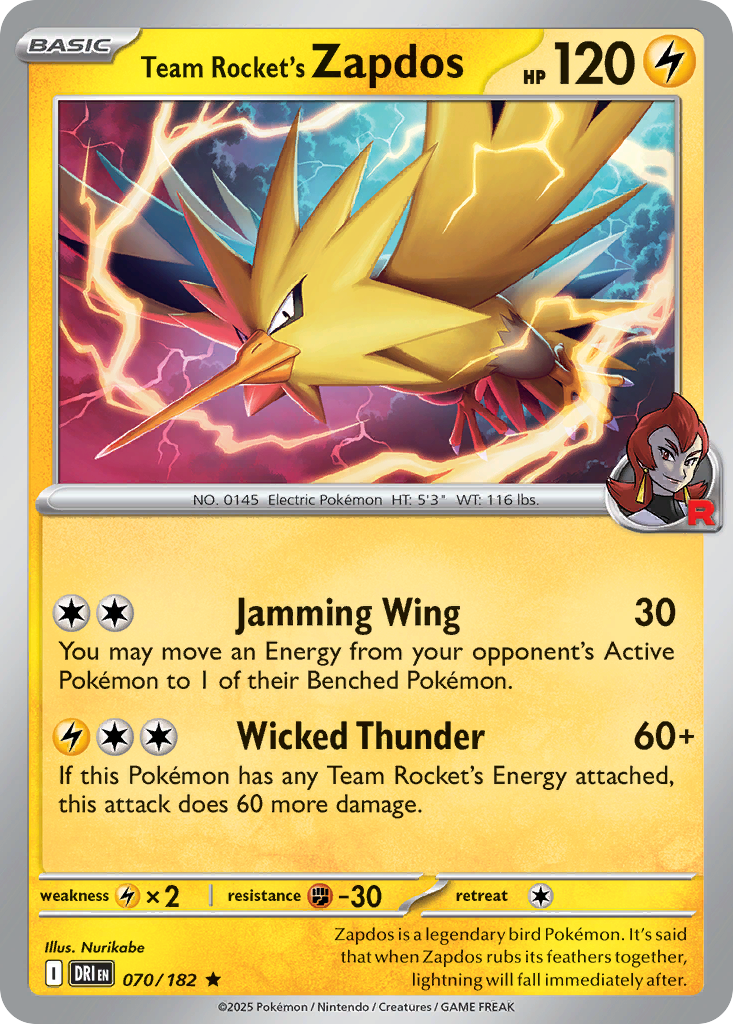 Team Rocket's Zapdos Destined Rivals 70