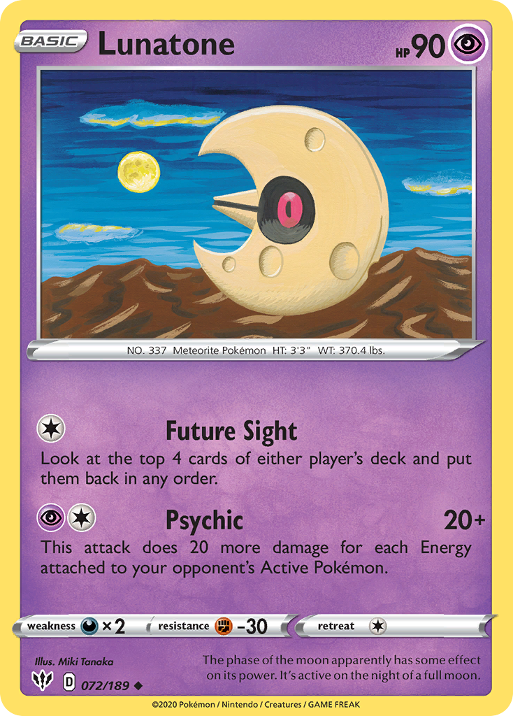 Lunatone Darkness Ablaze 72