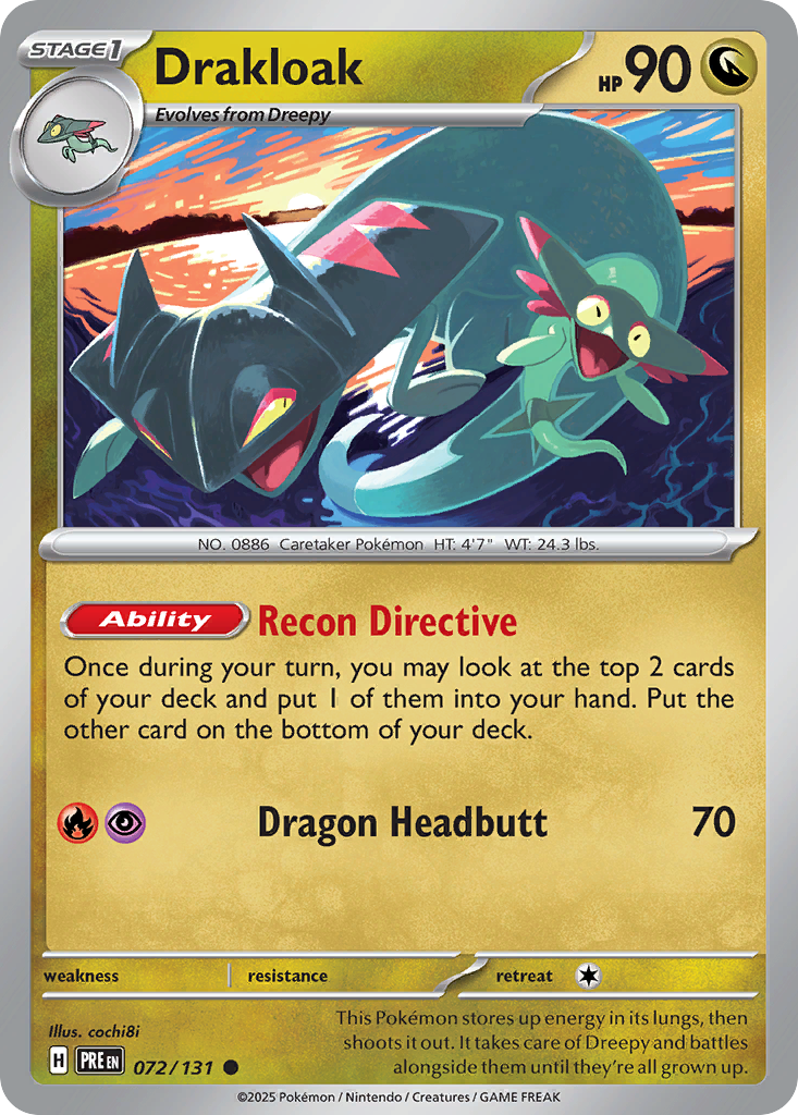 Drakloak Prismatic Evolutions 72