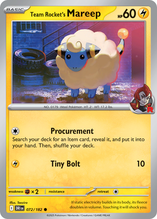Team Rocket's Mareep Destined Rivals 72