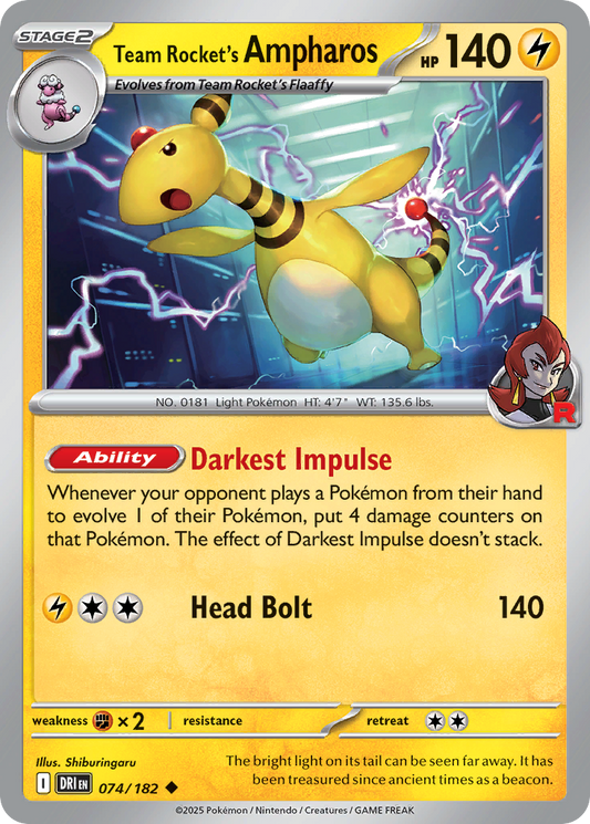 Team Rocket's Ampharos Destined Rivals 74
