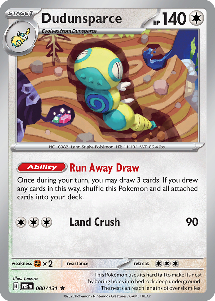 Dudunsparce Prismatic Evolutions 80