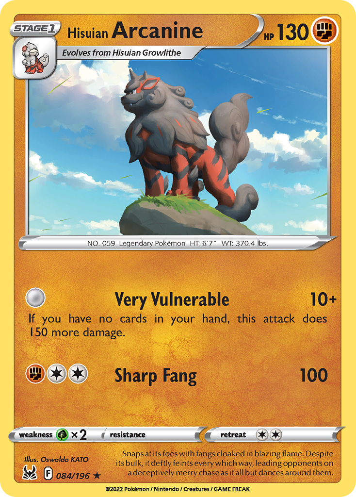 Hisuian Arcanine Lost Origin 84