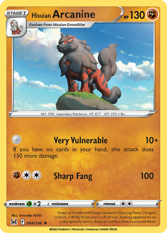 Hisuian Arcanine Lost Origin 84