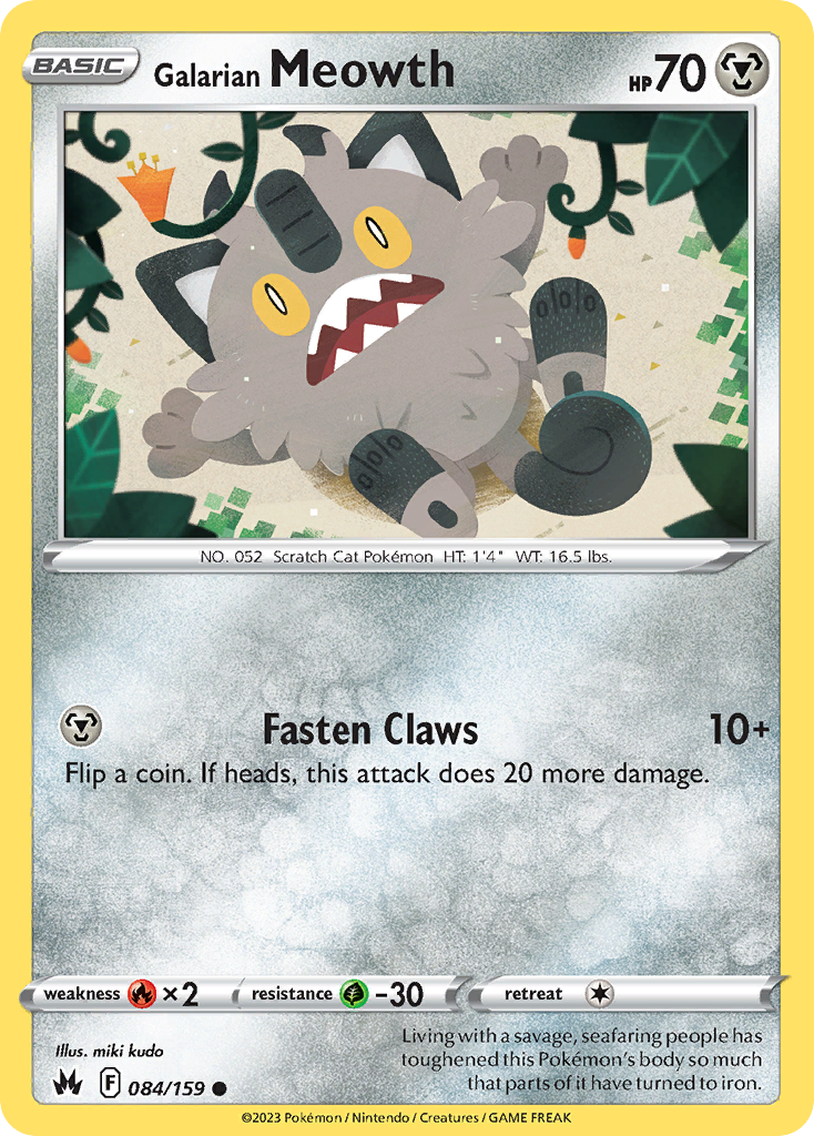 Galarian Meowth Crown Zenith 84