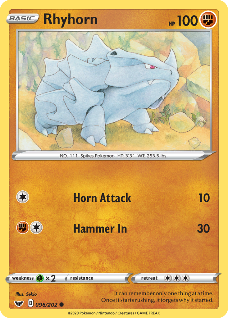 Rhyhorn Sword & Shield 96