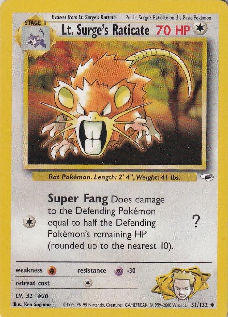 Lt. Surge's Raticate #51