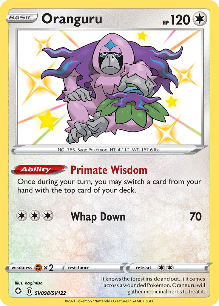 Oranguru Shining Fates Shiny Vault SV098