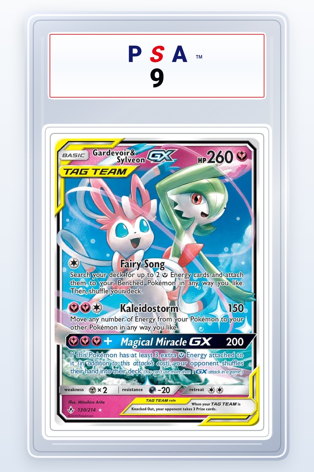 Gardevoir & Sylveon GX #130 PSA 9