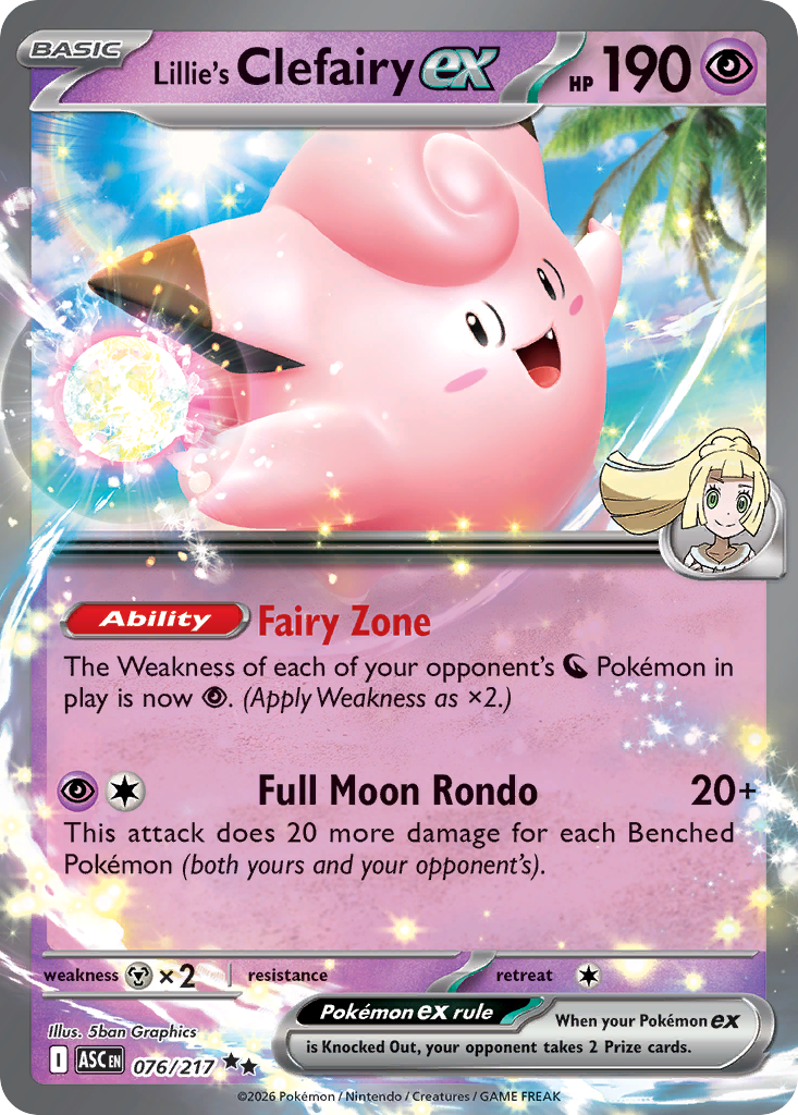Lillie's Clefairy ex Ascended Heroes 76